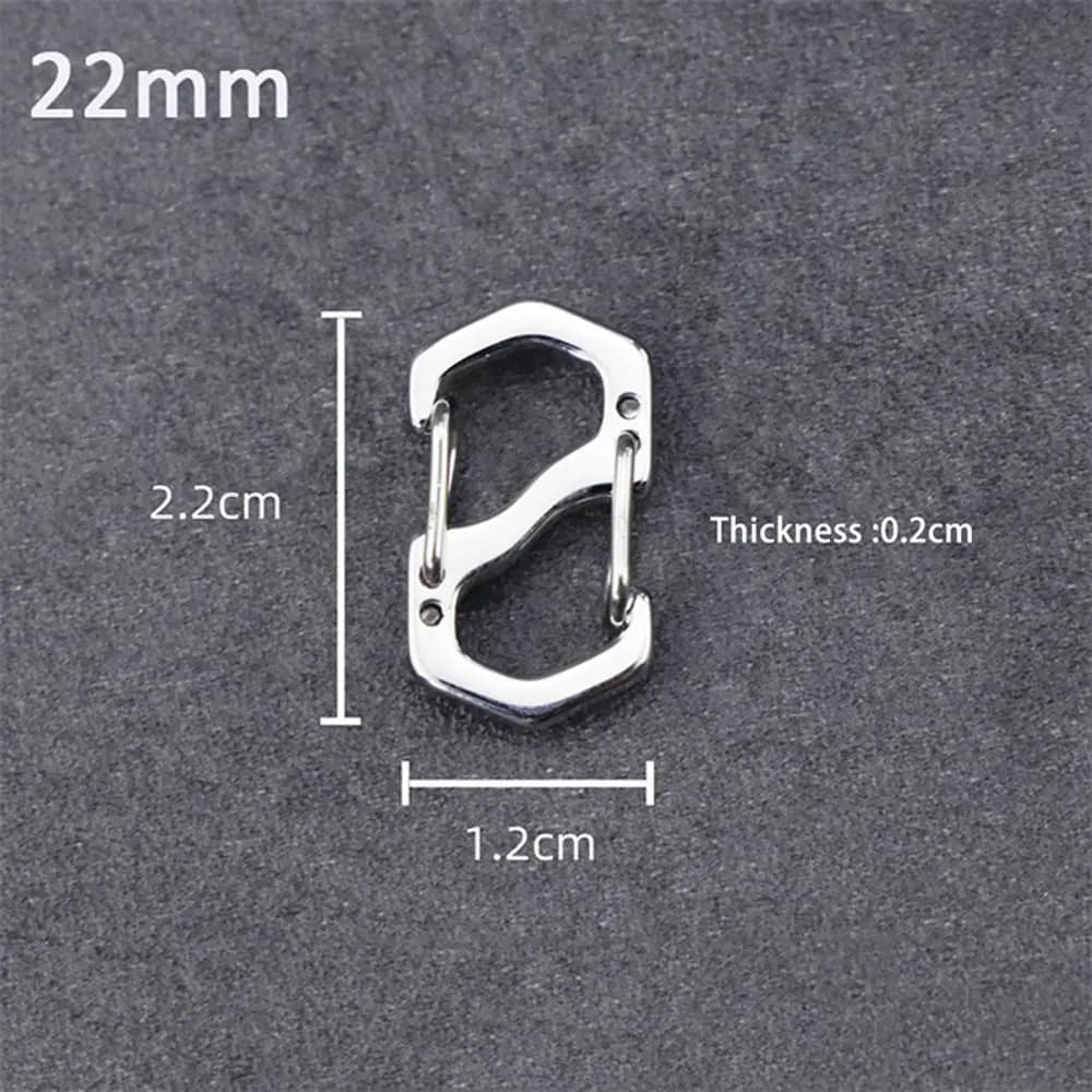 10PCS Stainless Steel Backpack Buckle S Type Handmade Carabiner with Lock Silver Necklace Clasps Jewelry Accessories - Image 3