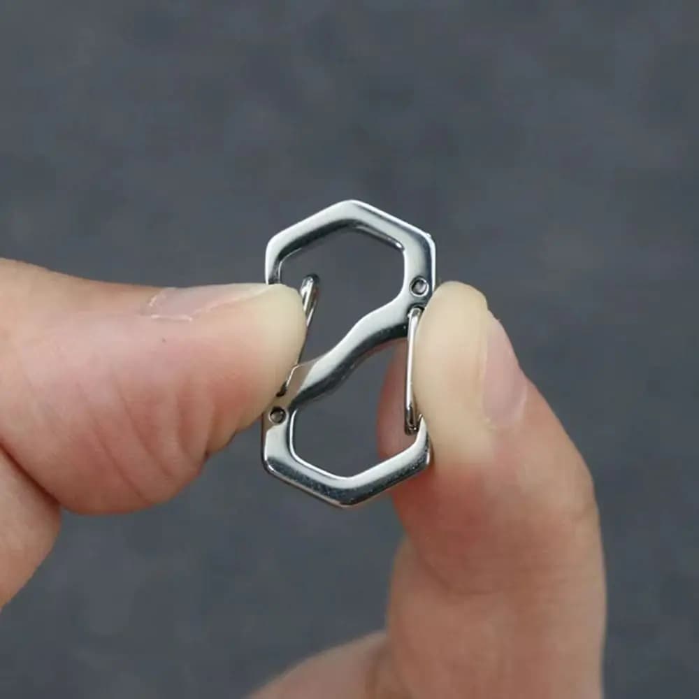 10PCS Stainless Steel Backpack Buckle S Type Handmade Carabiner with Lock Silver Necklace Clasps Jewelry Accessories - Image 4