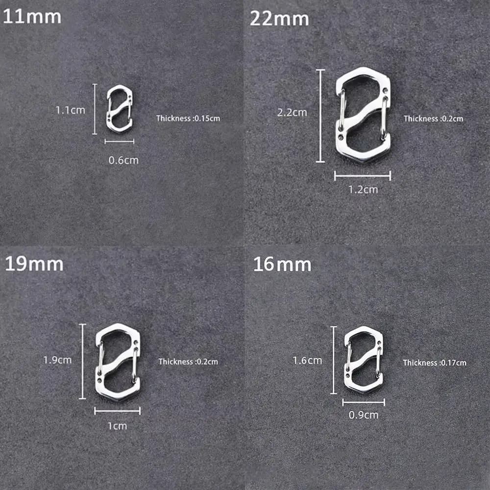 10PCS Stainless Steel Backpack Buckle S Type Handmade Carabiner with Lock Silver Necklace Clasps Jewelry Accessories - Image 6