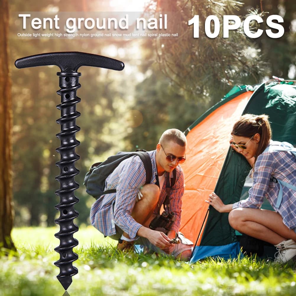 10pcs/pack Tent Pegs Ground Nails Outdoor Camping Peg Screw Anchor Stakes Hiking Tent Pins Windproof Tent Accessories 14.5x7cm - Image 2