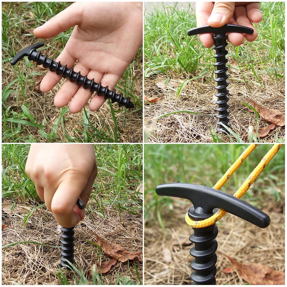10pcs/pack Tent Pegs Ground Nails Outdoor Camping Peg Screw Anchor Stakes Hiking Tent Pins Windproof Tent Accessories 14.5x7cm - Image 4