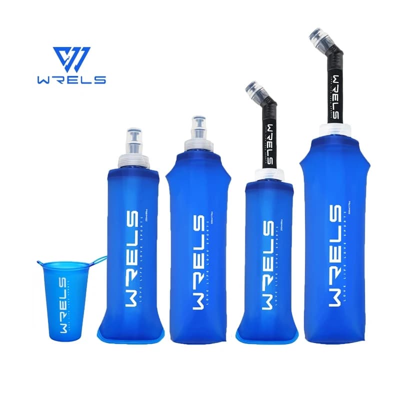 WRELS Folding Water Bottle TPU BPA-Free Collapsible Soft Flask Outdoor Sport Hiking Camping Running Portable Soft Water Bottle - Image 1