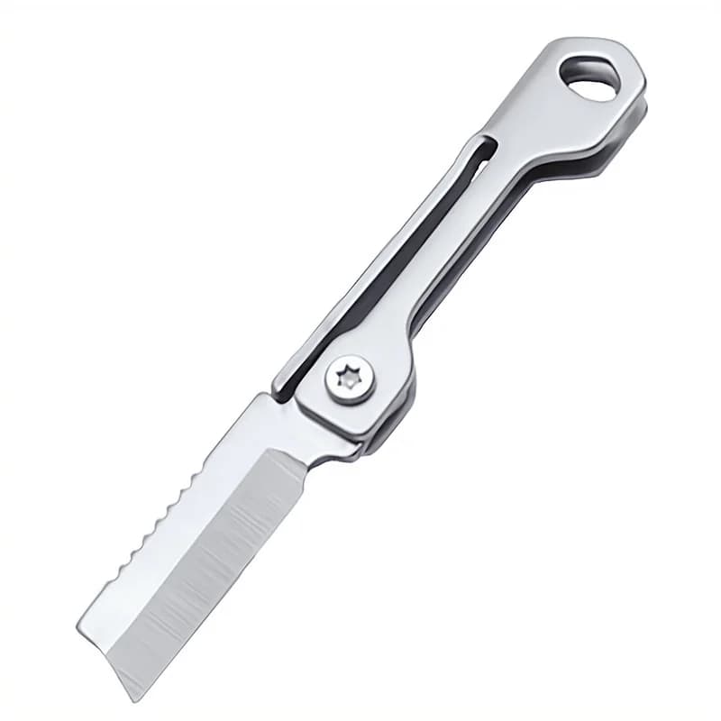 1PC Stainless Steel Mini Folding Multi-Tool, Portable EDC Keychain Tool for Outdoor Camping Hiking and Package Opening - Image 1