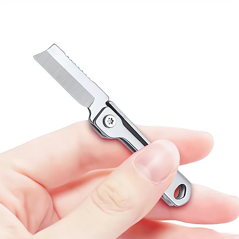 1PC Stainless Steel Mini Folding Multi-Tool, Portable EDC Keychain Tool for Outdoor Camping Hiking and Package Opening - Image 5