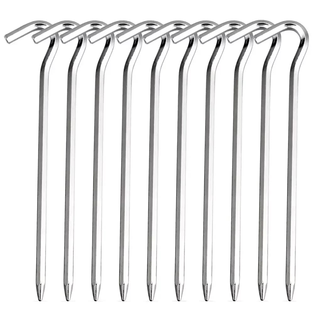 Lightweight Tent Pegs Campsite Ground Nails, 5pc/10pc 18cm Aluminum Alloy Shelter Tent Stakes, Camping Tent Accessories - Image 1
