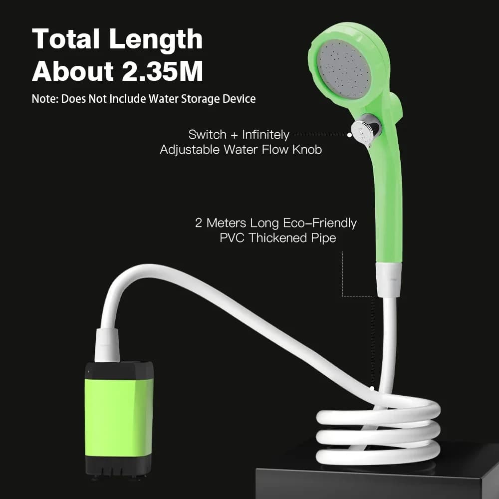 Camping Shower Pump RV Outdoor Shower Kit Camp Shower w/Full Screen Intelligent Digital Display Adjustable 6000mAh Shower Kit - Image 6