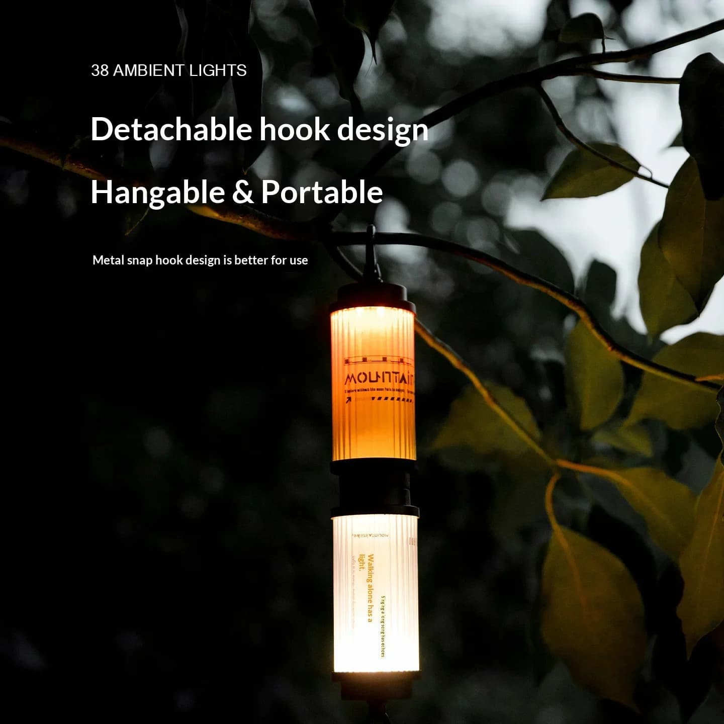 MOUNTAINHIKER 1800mAh LED 38 Ambient Camping Lantern Outdoor Portable Hanging Light with Ultra-Long Battery Life for Ambiance - Image 6