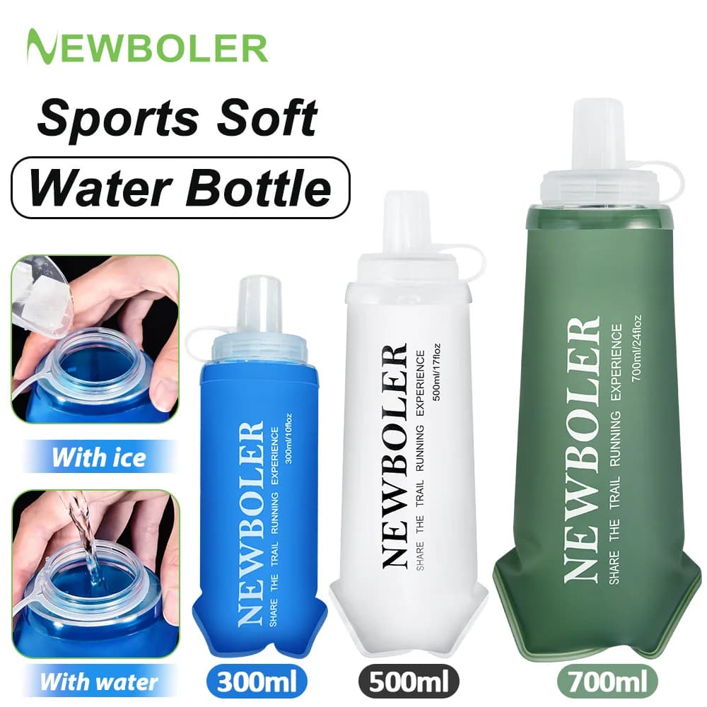 NEWBOLER TPU Outdoor Sport Folding Soft Flask Drink Portable Water Bottle for Running Camping Hiking Bicycle Fitness Water Bag - Image 1