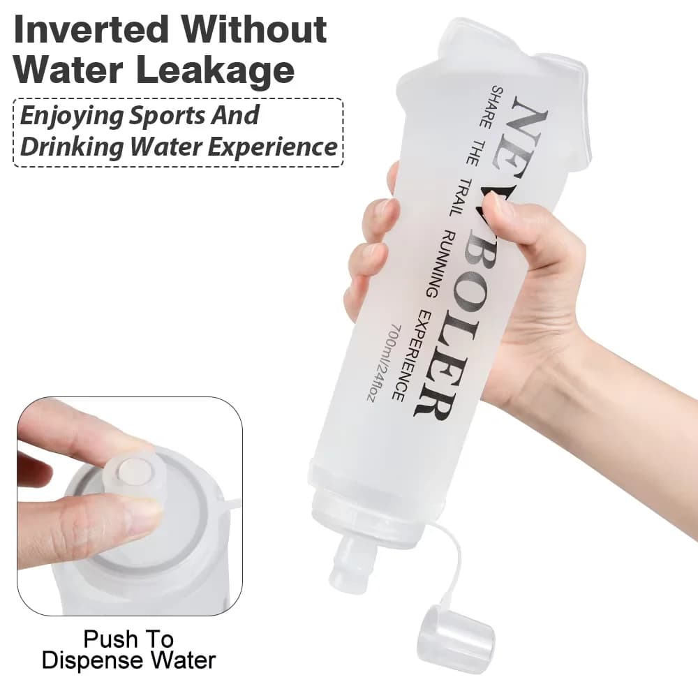 NEWBOLER TPU Outdoor Sport Folding Soft Flask Drink Portable Water Bottle for Running Camping Hiking Bicycle Fitness Water Bag - Image 5