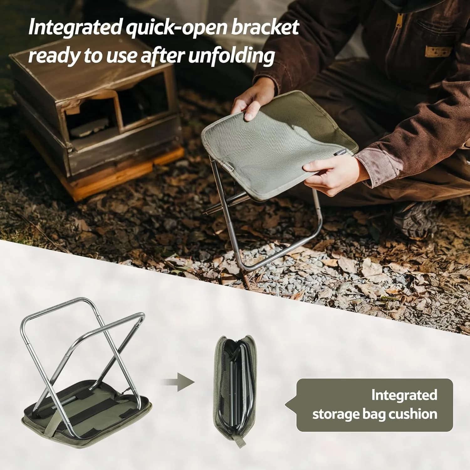 Naturehike Folding Stool for Outdoor Leisure Portable Lightweight Aluminum Chair High Load Travel Camping Foldable Fishing Chair - Image 4