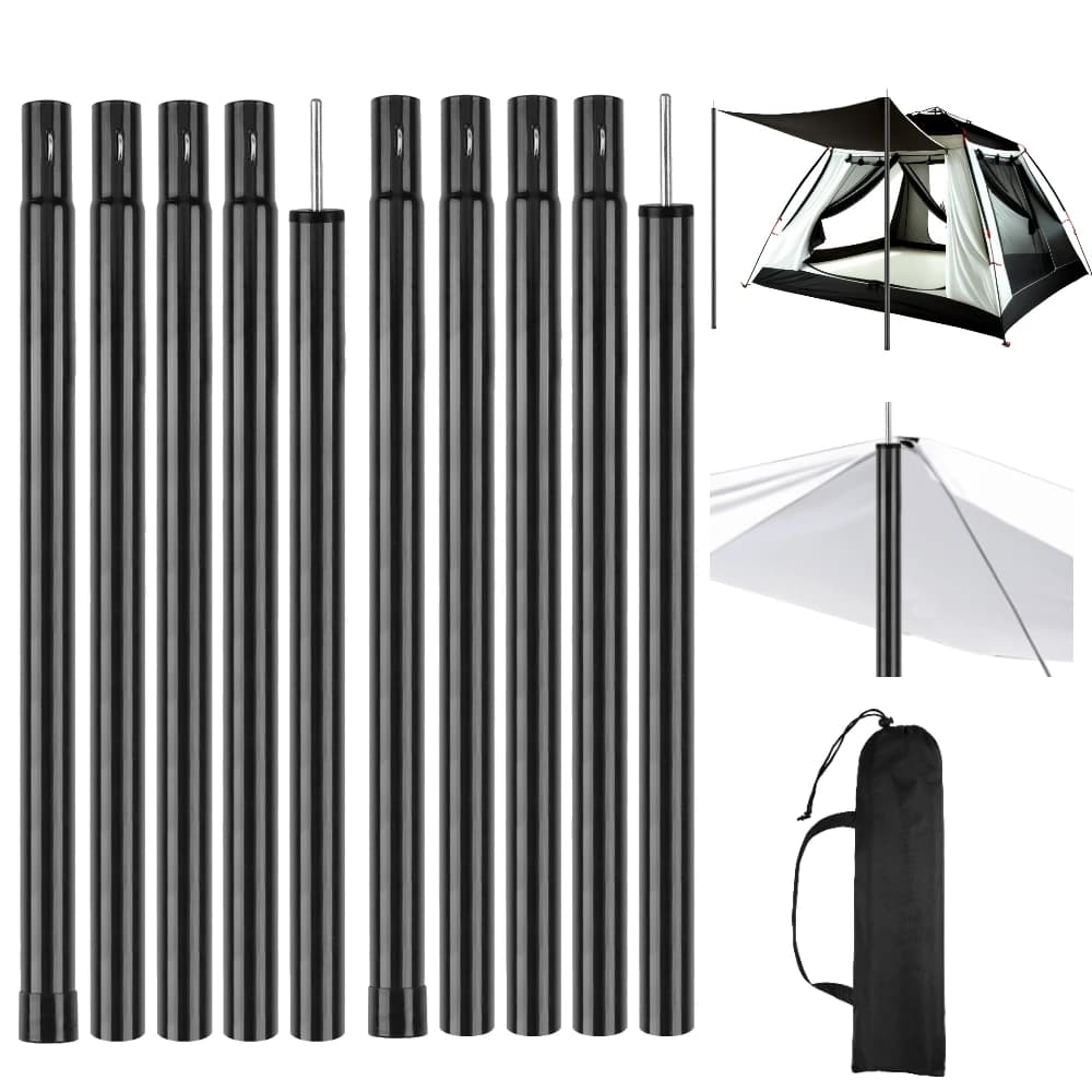 Telescopic Tent Poles Set of 2 Universal Adjustable Aluminium Camping Awning Poles Sun Sail Shelter Rods Tarp Tent Accessories - Image 1