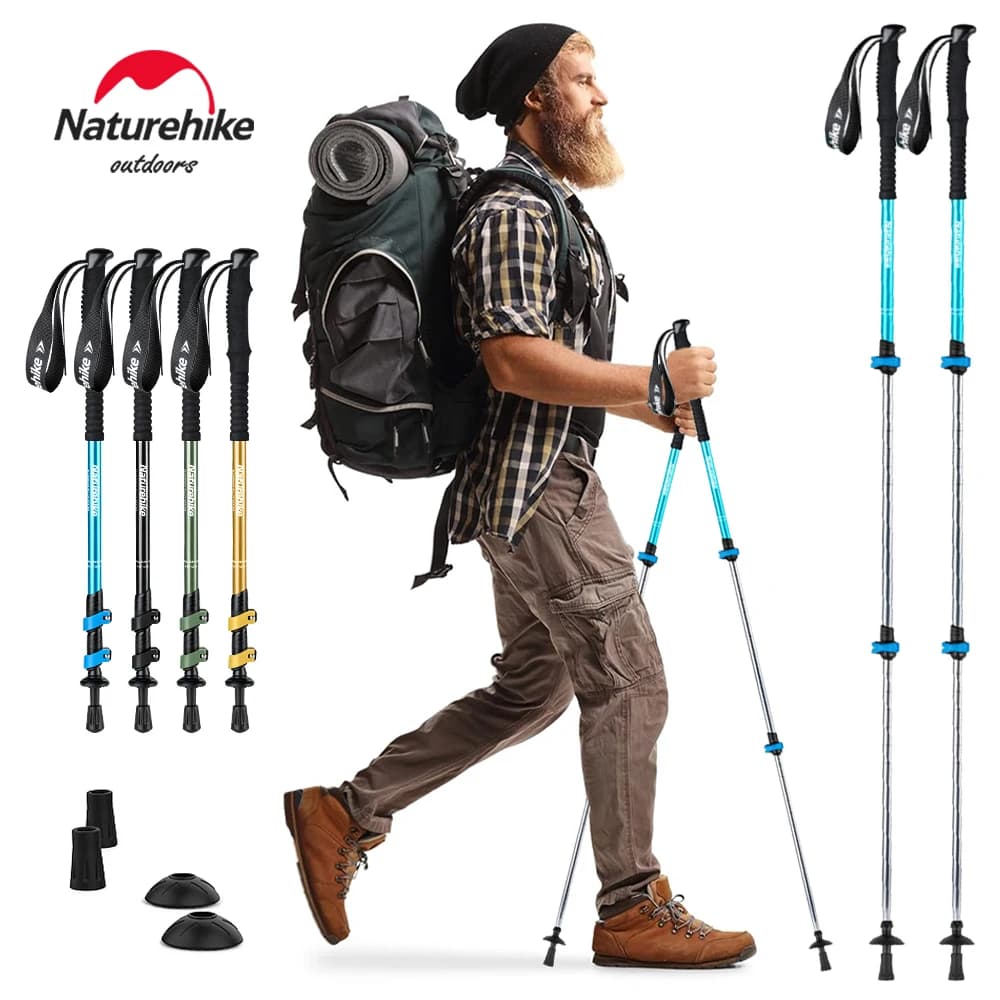 Naturehike Hiking Poles Three Sections Of Aluminum Pole For Mountaineering Hiking Skiing Travel Poles Climbing Trekking Pole - Image 1
