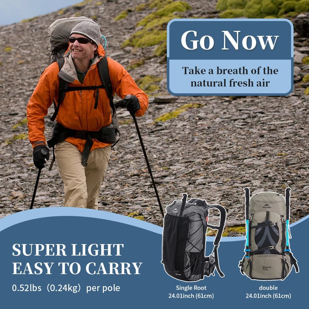 Naturehike Hiking Poles Three Sections Of Aluminum Pole For Mountaineering Hiking Skiing Travel Poles Climbing Trekking Pole - Image 4