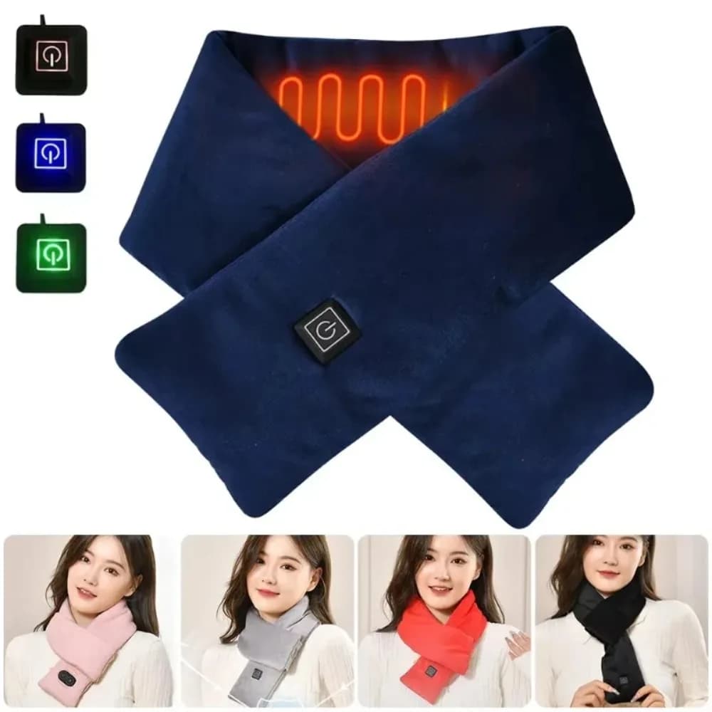2026 Men Heating Scarf Temperature Scarf 3 Gears Wrap Fleece Washable Electric Neck Warmer Not Inclound Battery for Camping - Image 1