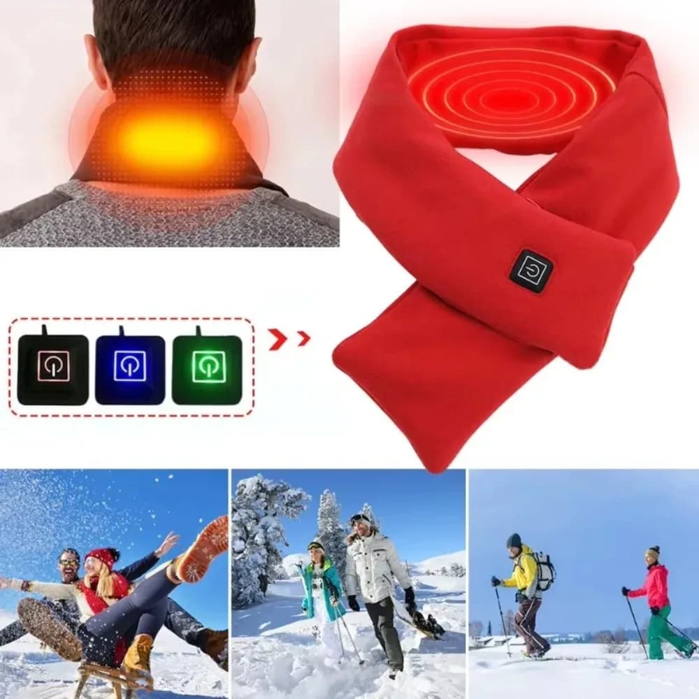 2026 Men Heating Scarf Temperature Scarf 3 Gears Wrap Fleece Washable Electric Neck Warmer Not Inclound Battery for Camping - Image 2