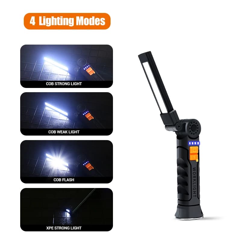1-6PC Work Light Magnetic Base Hook Rechargeable 360°Rotating Portable Handheld Flashlight For Working Repairing Outdoor Camping - Image 5