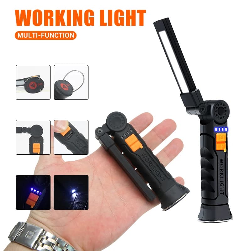 1-6PC Work Light Magnetic Base Hook Rechargeable 360°Rotating Portable Handheld Flashlight For Working Repairing Outdoor Camping - Image 6
