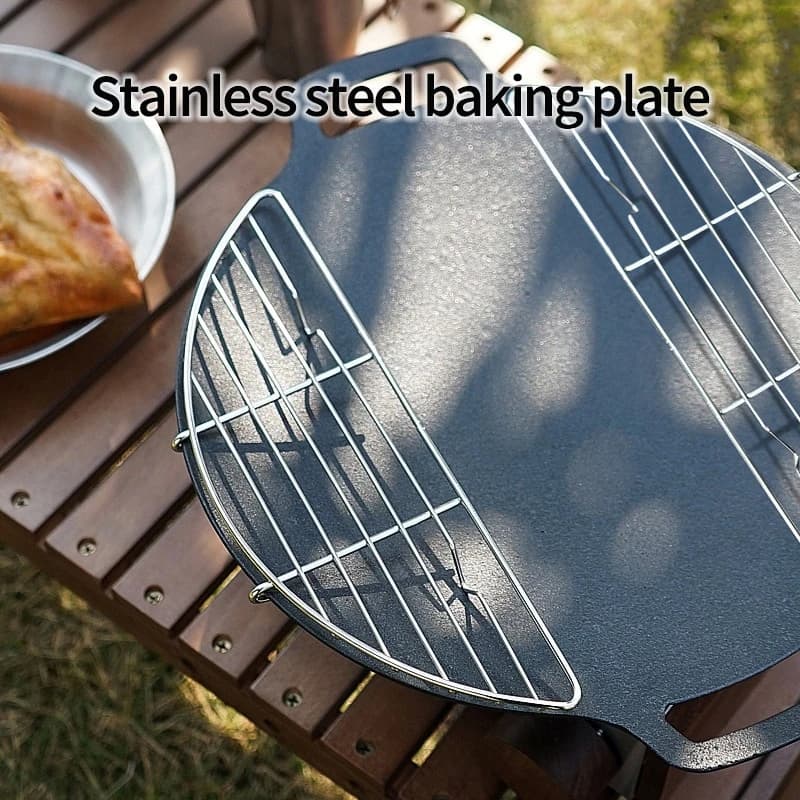 Outdoor Barbecue Net Steam Rack Stainless Steel Camping Barbecue Frying Pan Barbecue Meat Drain Anti Scorching Grill - Image 1