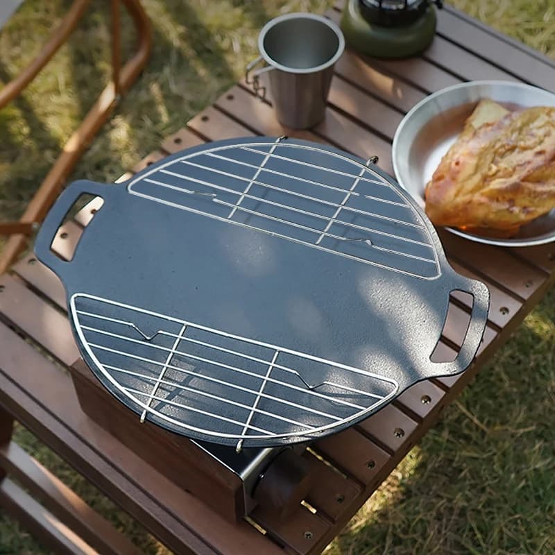 Outdoor Barbecue Net Steam Rack Stainless Steel Camping Barbecue Frying Pan Barbecue Meat Drain Anti Scorching Grill - Image 4