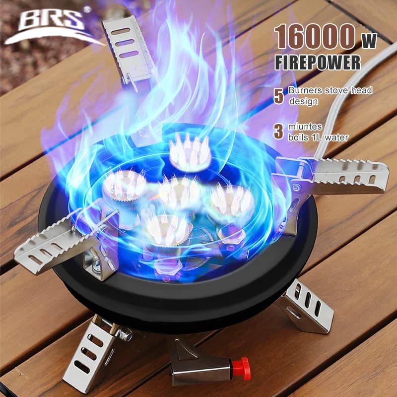 BRS-201A Portable Camping Gas Stove 16000W High Pressured Propane Butane Gas Burner Outdoor Emergency Stove with Piezo Ignition - Image 1
