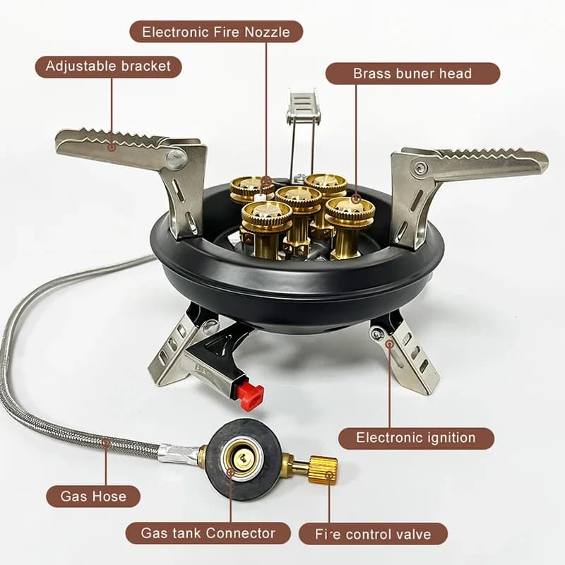 BRS-201A Portable Camping Gas Stove 16000W High Pressured Propane Butane Gas Burner Outdoor Emergency Stove with Piezo Ignition - Image 3