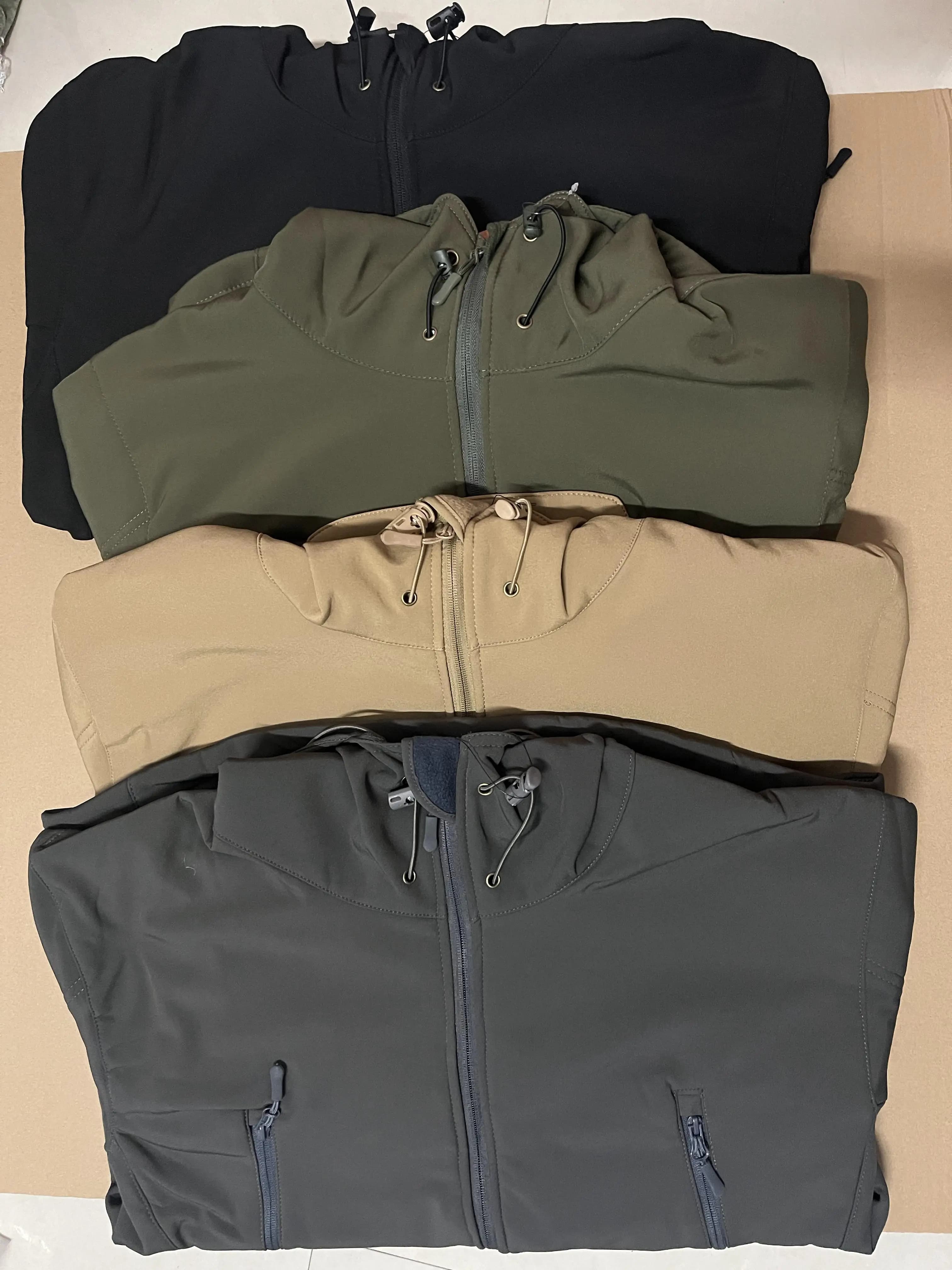 Men's Autumn Winter SoftShell Fleece Jackets Male Hood Windproof Coat Fishing Hiking Camping Climbing Skiing Warm Pants Trousers - Image 2
