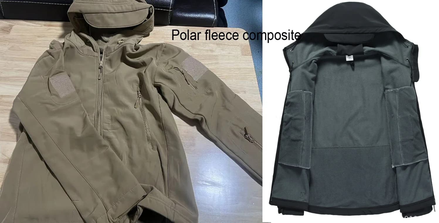 Men's Autumn Winter SoftShell Fleece Jackets Male Hood Windproof Coat Fishing Hiking Camping Climbing Skiing Warm Pants Trousers - Image 3