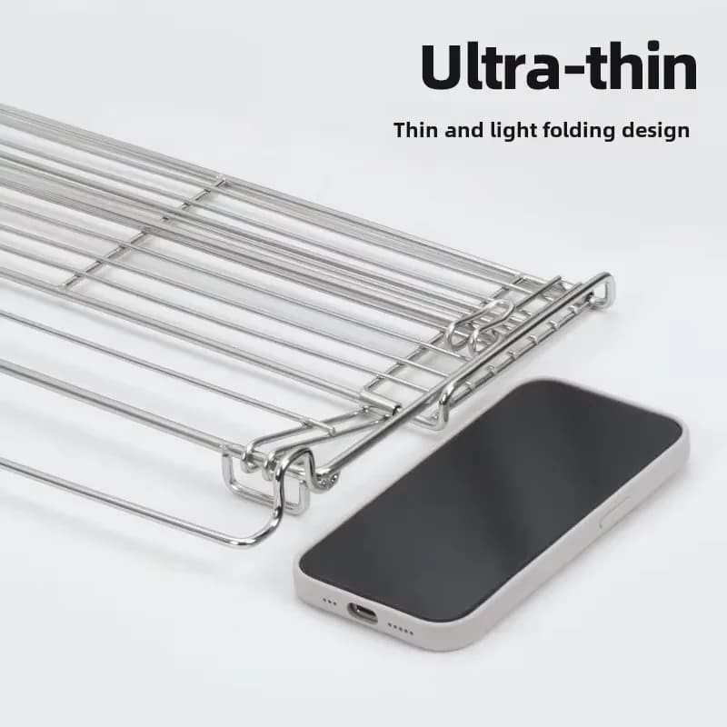 Outdoor Aluminum Table Side Storage Rack Hanging Mesh IGT Table Expansion Bracket Folding Table Extension Basket Folding Rack - Image 5
