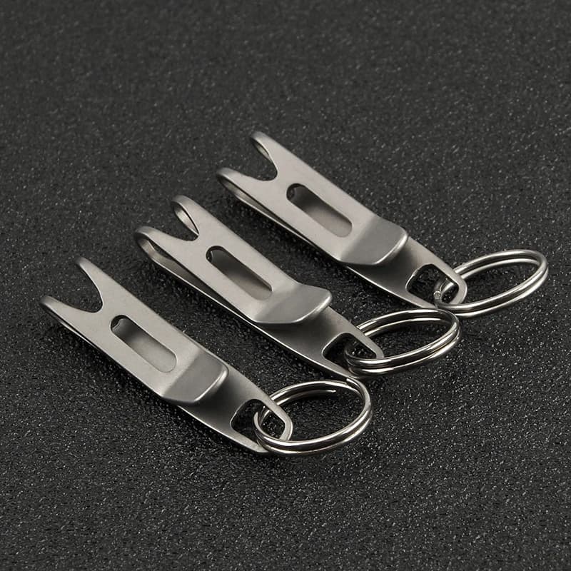 1PC Titanium Clasp Titanium Alloy Key Ring Outdoor EDC Tool Titanium Buckle Hook - Image 2