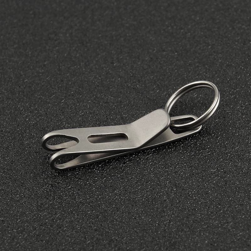 1PC Titanium Clasp Titanium Alloy Key Ring Outdoor EDC Tool Titanium Buckle Hook - Image 3