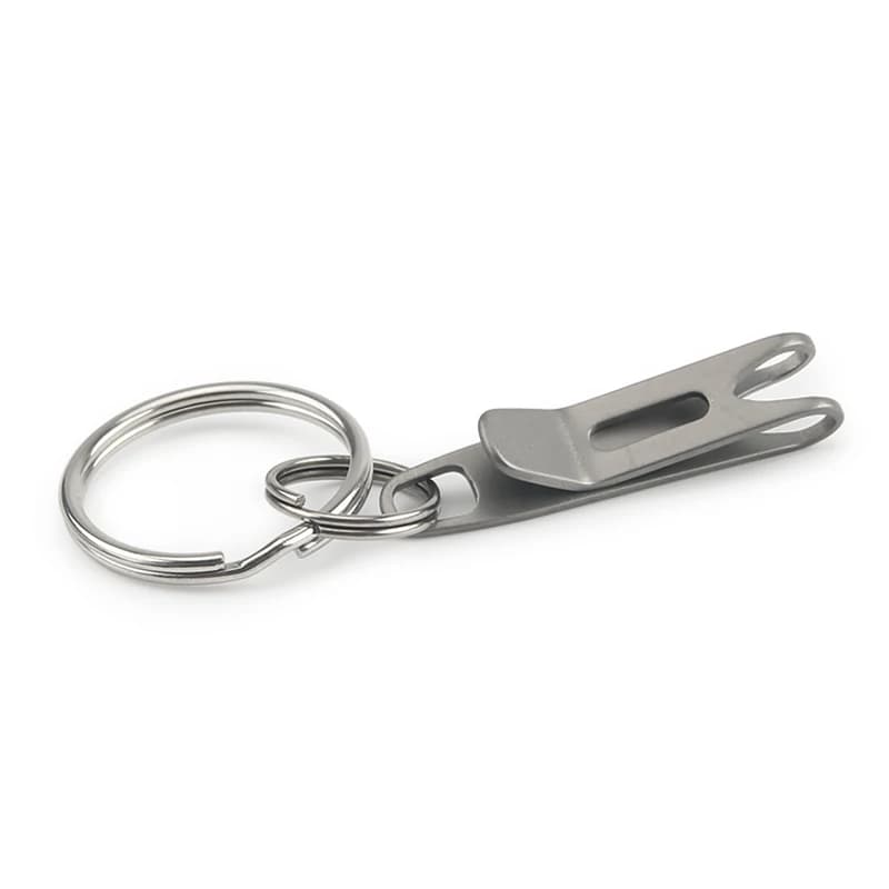 1PC Titanium Clasp Titanium Alloy Key Ring Outdoor EDC Tool Titanium Buckle Hook - Image 4