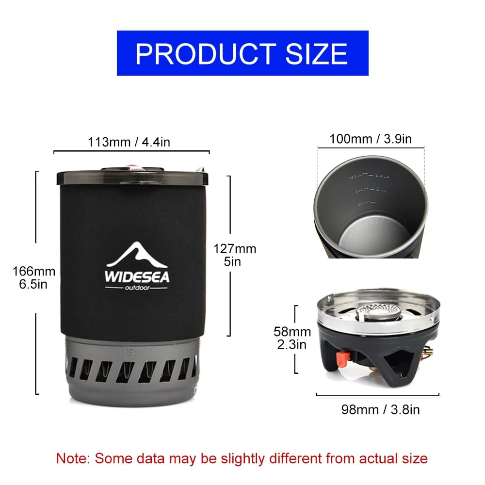 Widesea Portable Camping Coffee Maker Set French Press 0.9L Coffee Pot 1100BTU Gas Stove with Anti-scalding Cover for Outdoor Hi - Image 2
