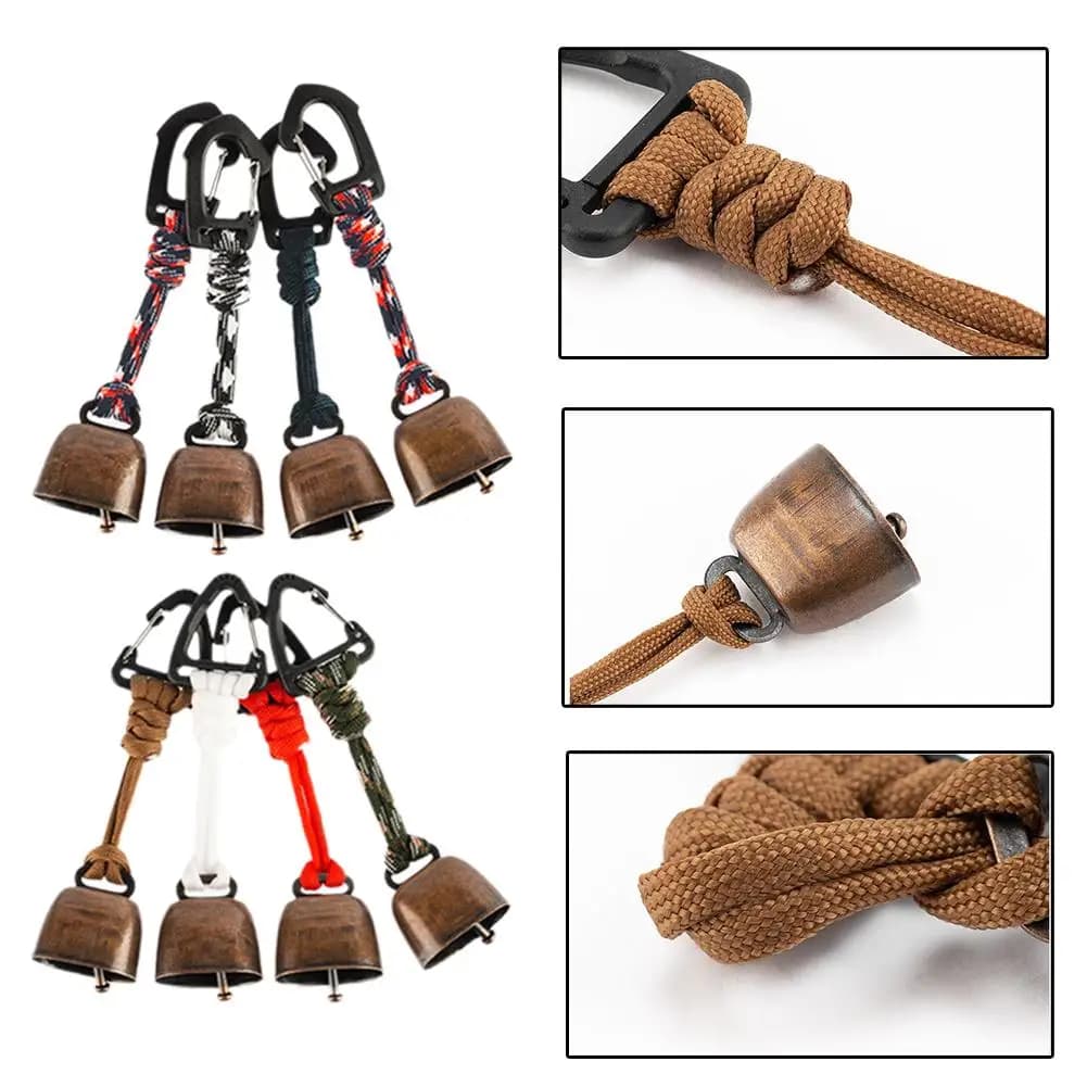 Outdoor Bear Bell for Hiking Camping - Loud Cast Iron Cowbell with Hand Braided Lanyard, Anti-Lost Keychain for Backpacking Walk - Image 5