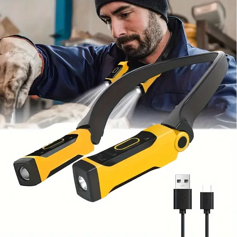 Rechargeable LED Neck Light Book Light for Reading, 2 Brightness Levels, Bendable Arms - Ideal for Reading, Camping, Repairing - Image 1