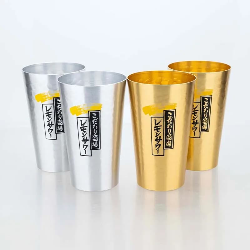 Japanese Style Aluminum Beer Mugs Set 450ml - Gold Silver Reusable Drinking Mug for Beer Water Juice Outdoor Camping Party Use - Image 3