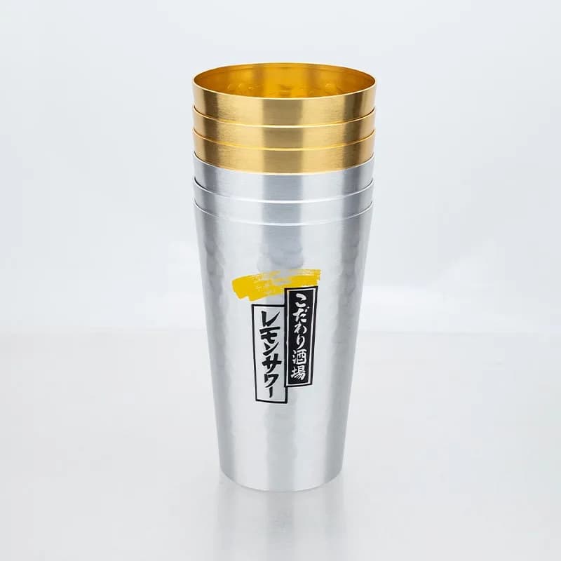 Japanese Style Aluminum Beer Mugs Set 450ml - Gold Silver Reusable Drinking Mug for Beer Water Juice Outdoor Camping Party Use - Image 5