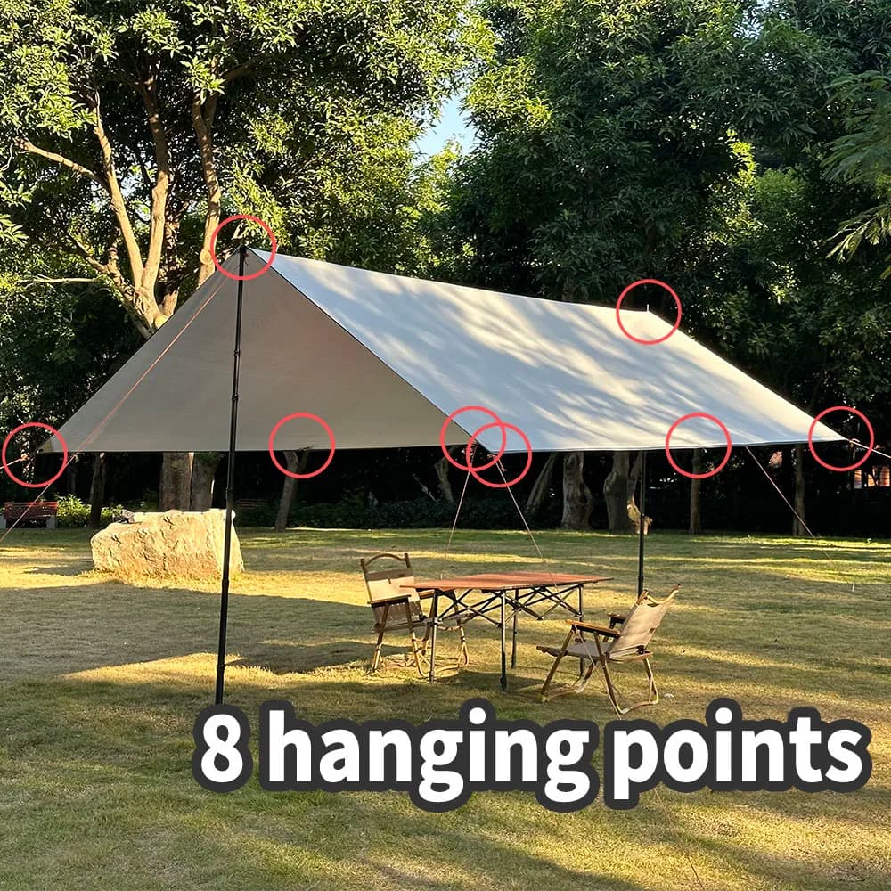 Camping Tarp Waterproof Tent Tourist Awning Shade Garden Canopy Beach Sunshade Outdoor Ultralight Sun Shelter Hiking Backpacking - Image 2