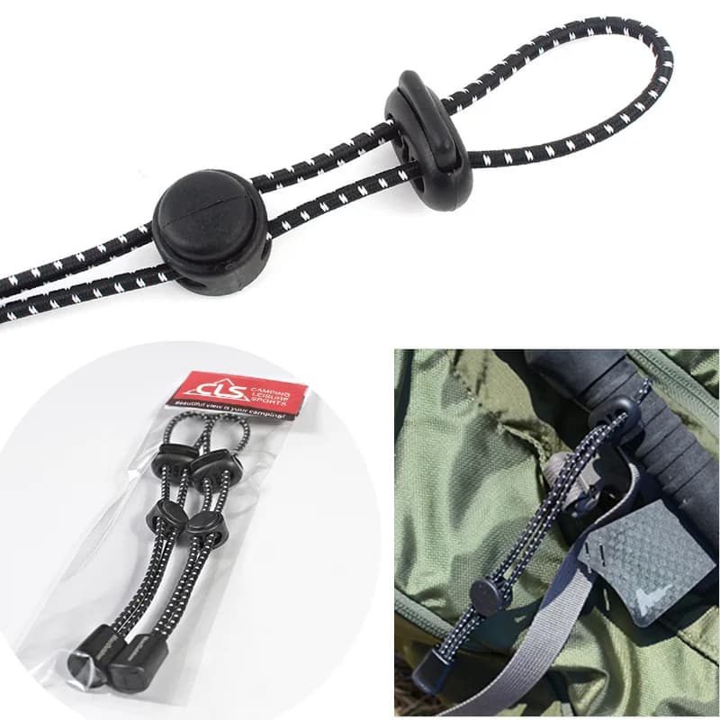 2pcs Backpack Walking Stick Holder Trekking Hiking Pole Fixing Tie Cord Rope Outdoor Sports Small Tools for Camping Mountain - Image 1