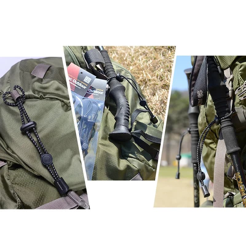 2pcs Backpack Walking Stick Holder Trekking Hiking Pole Fixing Tie Cord Rope Outdoor Sports Small Tools for Camping Mountain - Image 3