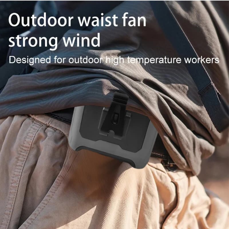 10000mAh Portable Neck Fan Cooling Rechargeable Hands-free Waist Clip Fan with Flashlight for Outdoor Travel Camping Power Bank - Image 4