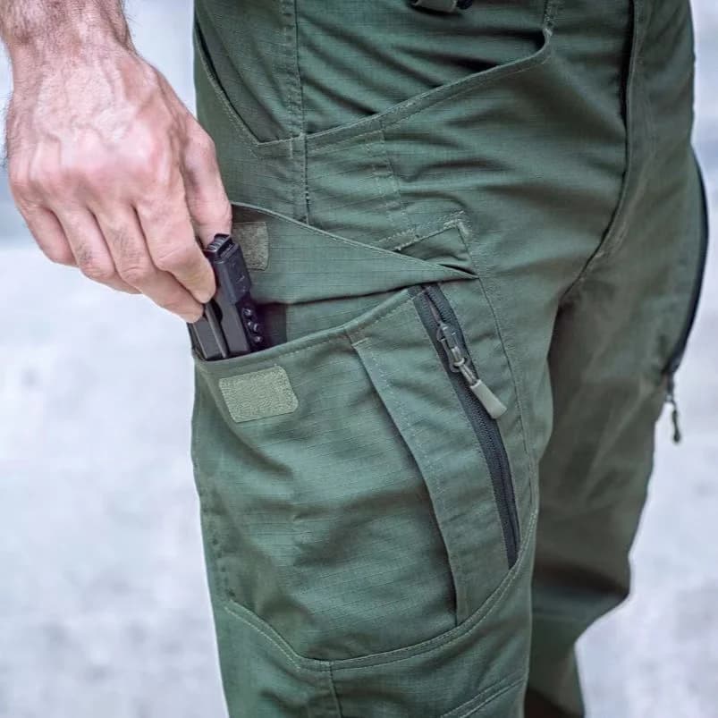 Men's Spring Autumn City Cargo Elastic Pants Trekking Hiking Camping Climbing Running Sports Cycling Work Outdoor Trousers - Image 2