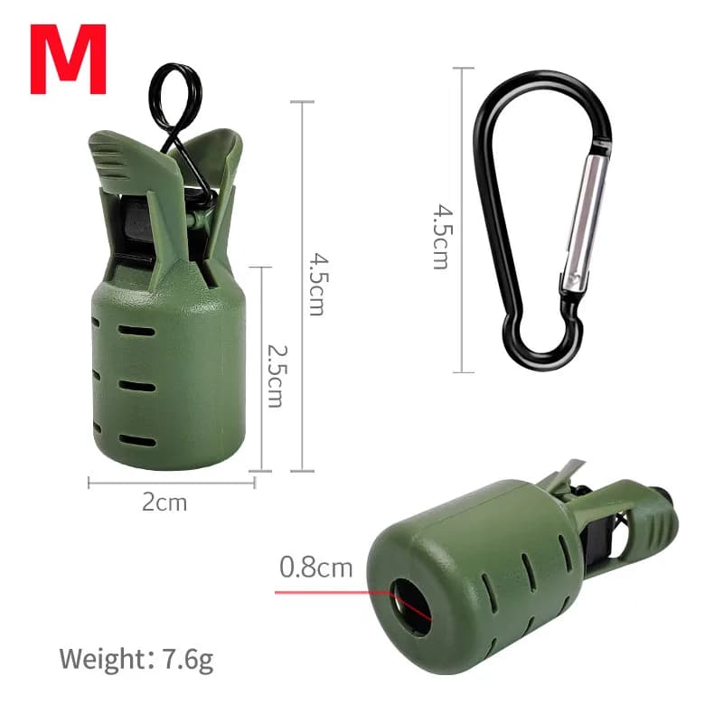 L+M Size Squid Jig Protector Set Octopus Egi Hook Cover Cuttlefish Umbrella Lure Cap Wood Shrimp Bait Tackle with Carabiner - Image 2