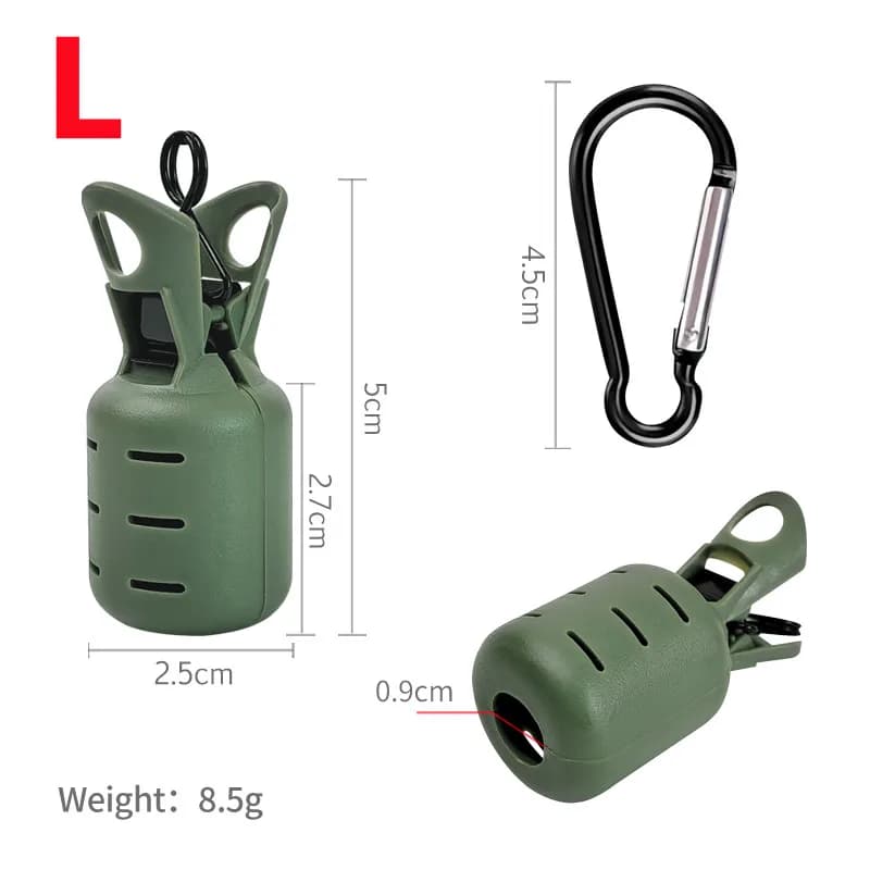 L+M Size Squid Jig Protector Set Octopus Egi Hook Cover Cuttlefish Umbrella Lure Cap Wood Shrimp Bait Tackle with Carabiner - Image 3