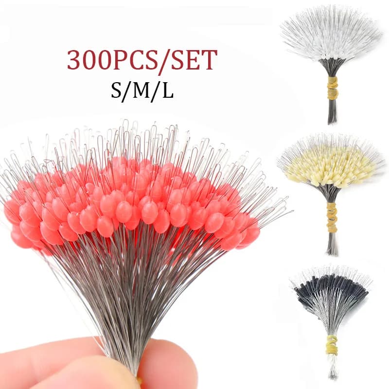 300Pcs Professional Fishing Float Stopper Silicone Space Bean Oval Bobber Anti-Strand Resistance for Fish Line Gear - Image 2