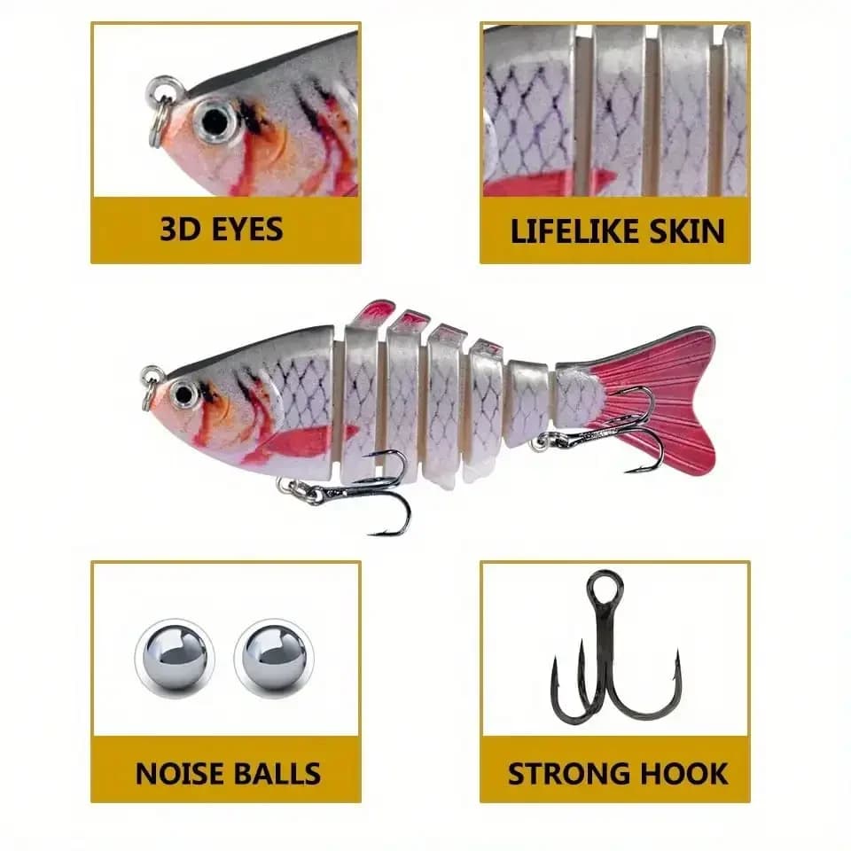 5pcs Multi Jointed Bait 7-Segment Fishing Lures Swimbait Bionic Wobbler - Image 3