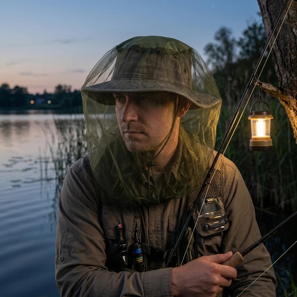 Outdoor Head Face Mask Hat Net Cover Anti-mosquito Cover Mosquito Net Cap Travel Breathable Head Mesh Covers Fishing Caps - Image 2