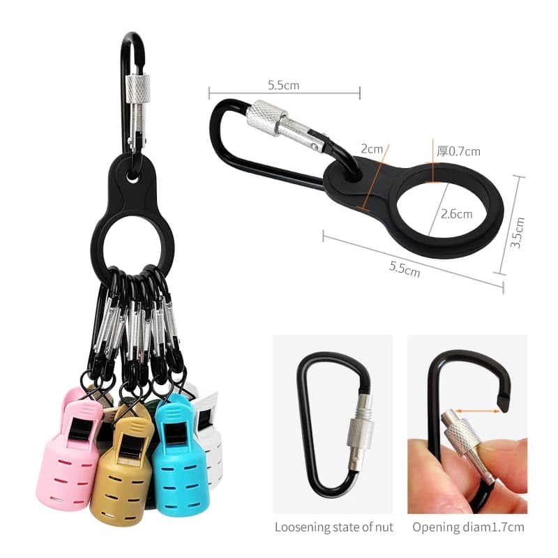 New Squid Jig Bait Protector Kit Size M 6pcs Webfoot Octopus Egi Hooks Cover Cuttlefish Umbrella Lure Cap with Carabiner - Image 3