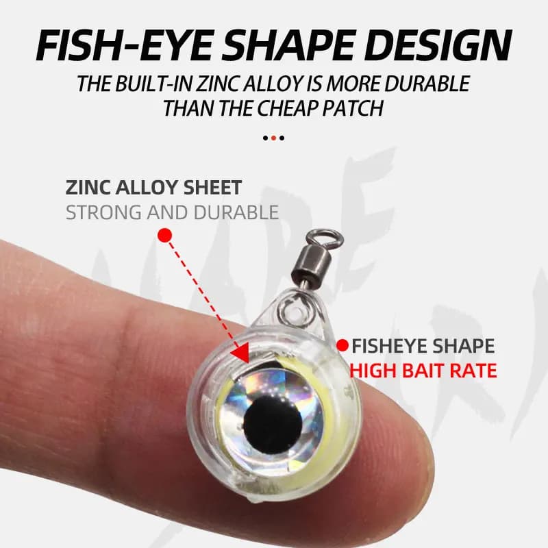 ShareShark 10Pcs Mini Light LED Deep Drop Underwater Eye Shape Fishing Squid Fishing Bait Luminous Lure for Attracting Fish - Image 3