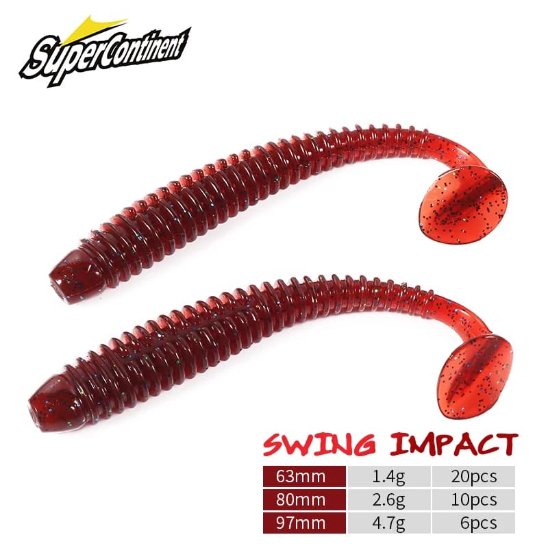 Supercontinent Impact Ring Shad Fishing Lure Soft 63mm 80mm 97mm Plastics Baits Swimbait Jigging Lure Artificial Baits - Image 1