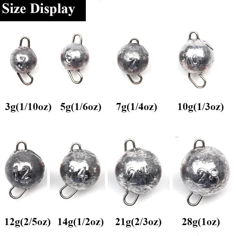 5pcs/lot Fishing Weight Sinker 3g-28g Deep Water Bullet Weight with Swivel Round Ball Sinkers Fishing Tackle Accessories - Image 2